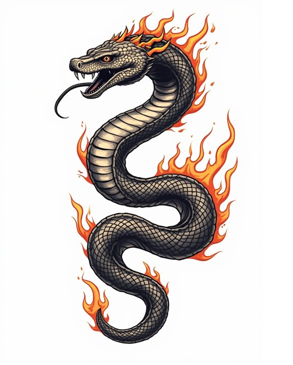 flowing fiery snake movement