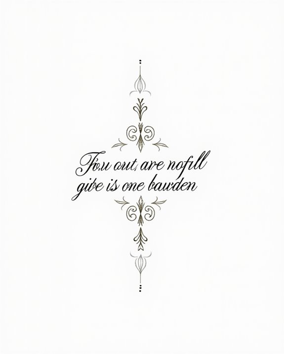 flowing script poetry placement