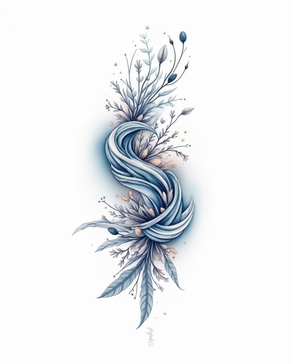 flowing watercolor ocean waves