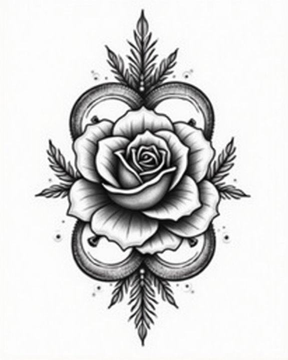 flowing wave rose symbol