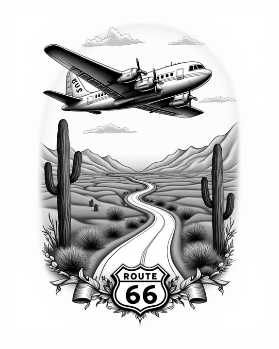 flying over route 66