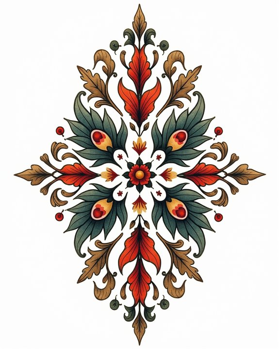 folk art inspired tattoo designs