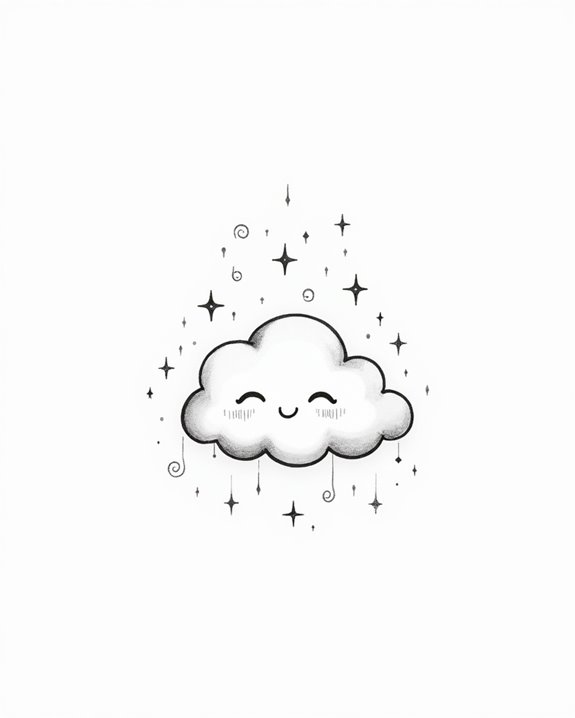 fresh minimalist cloud tattoos