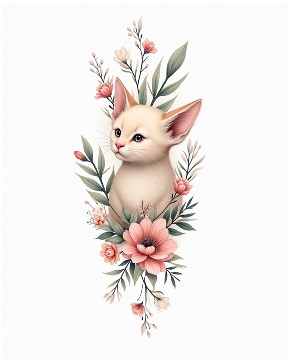 gentle floral pet illustration