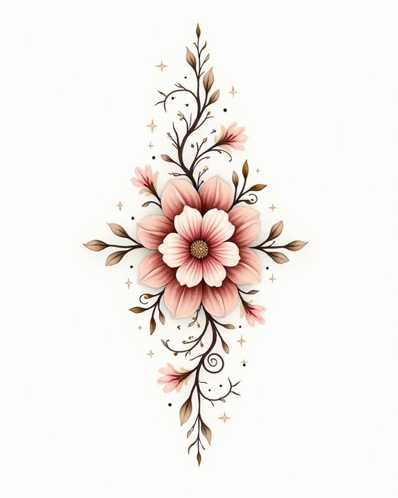 gentle pastel floral cluster