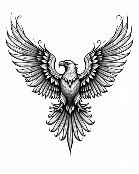 geometric bold eagle tattoos