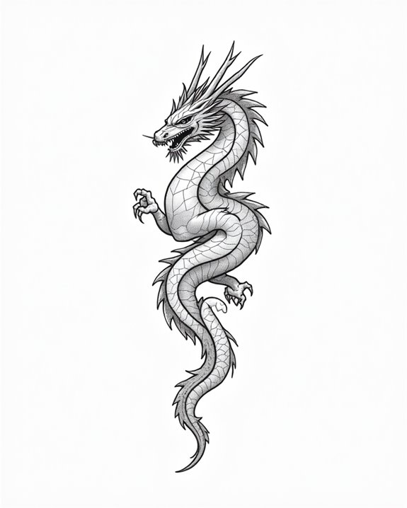 geometric dragon tattoo design