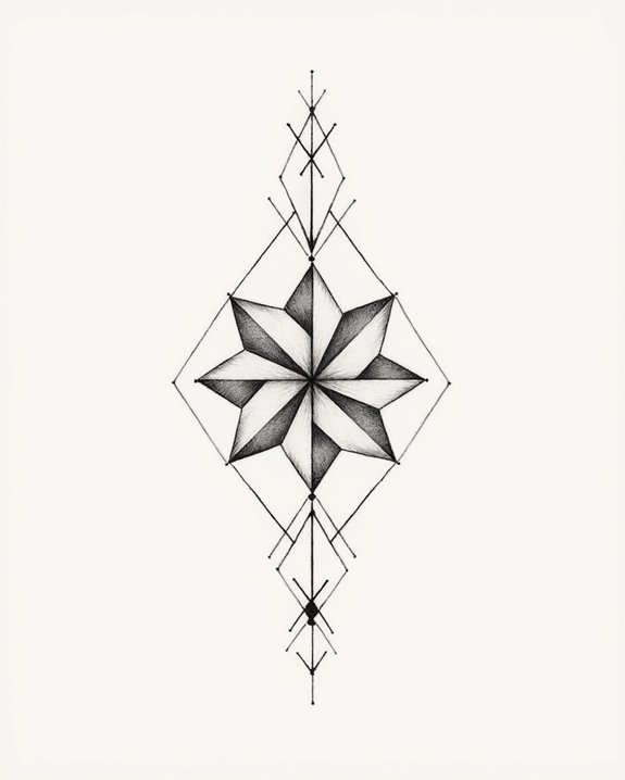 geometric expressive tattoo art