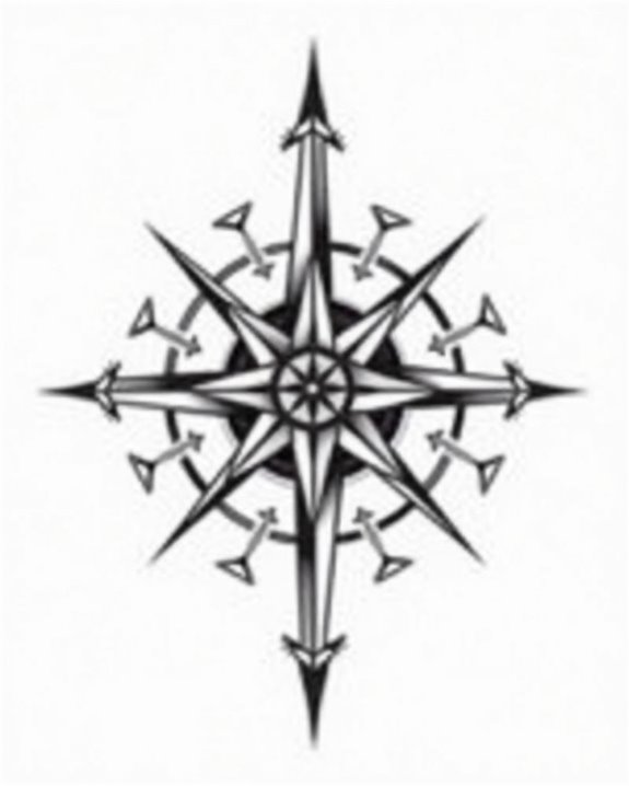 geometric minimalist compass design