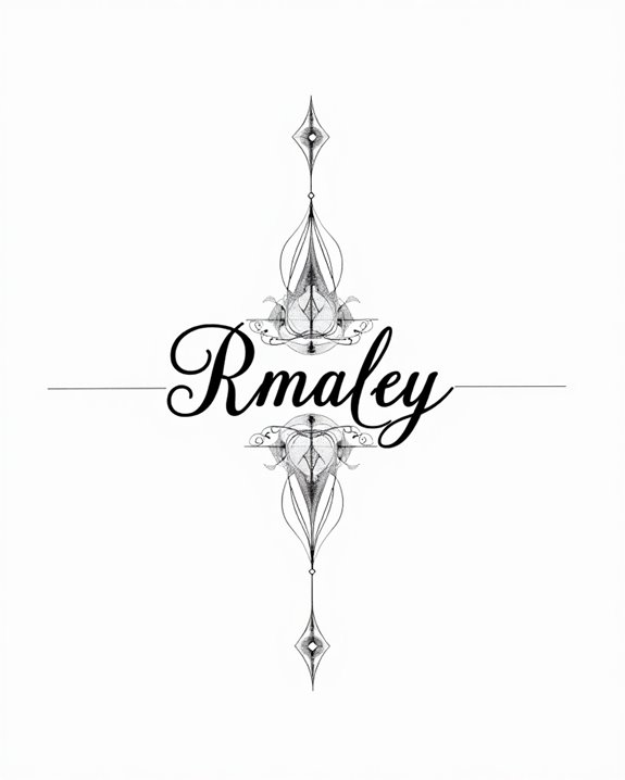 geometric name tattoo fusion