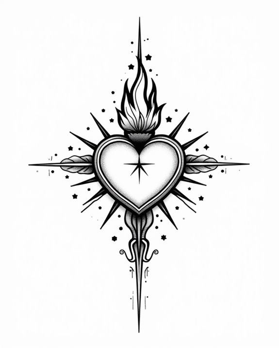geometric sacred heart fusion