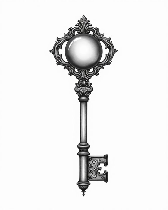 glass globe encased key
