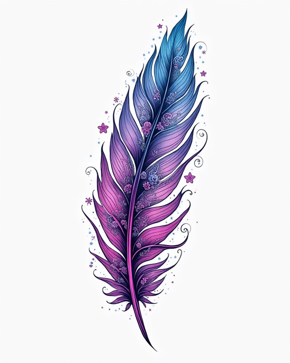 glow in the dark feather tattoos