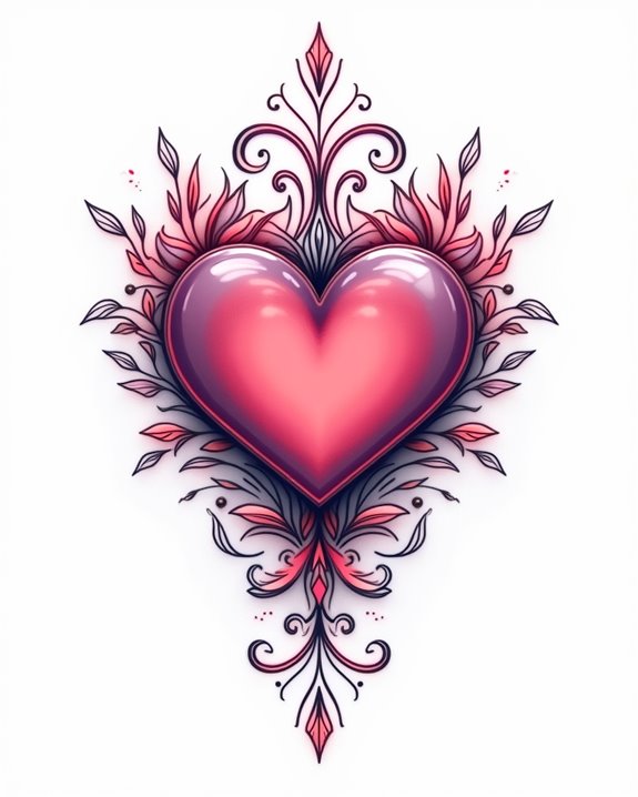 glowing heart line design