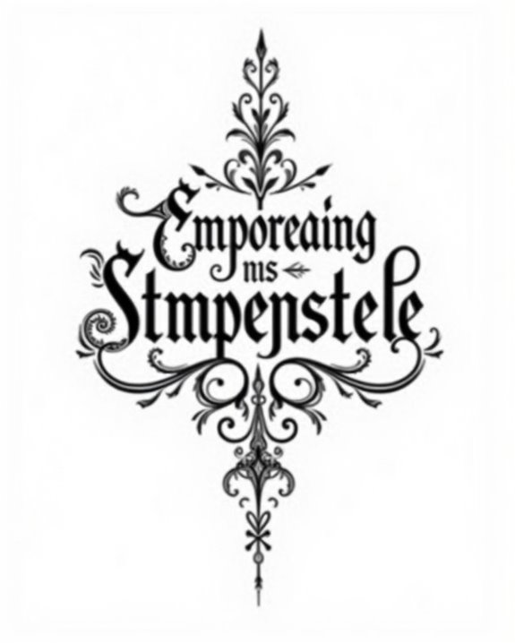 gothic script tattoo resilience