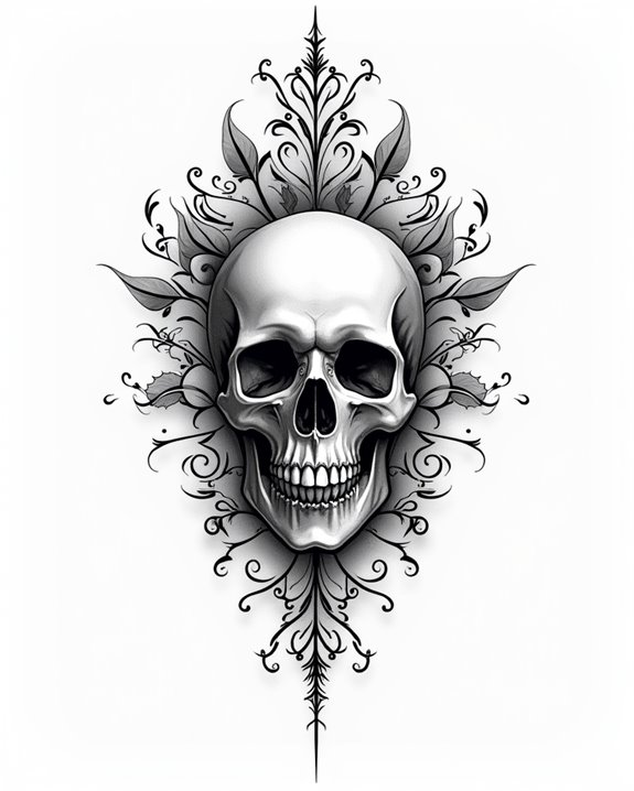 gothic skull tattoo art