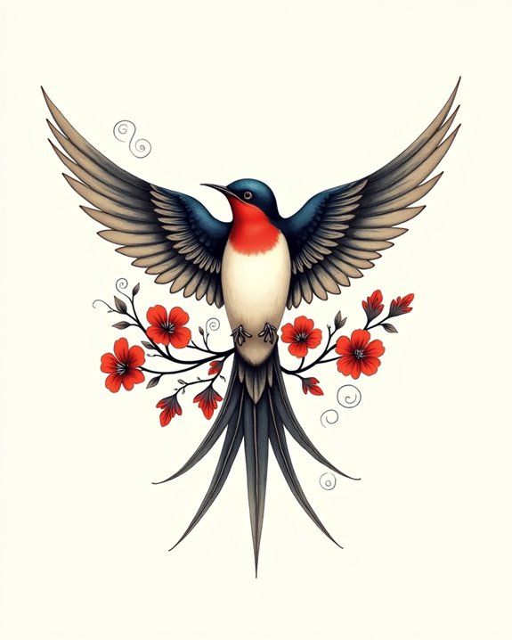graceful cherry swallow symbolism