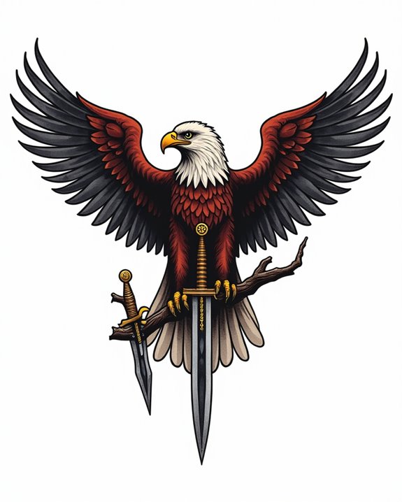 graceful eagle with dagger