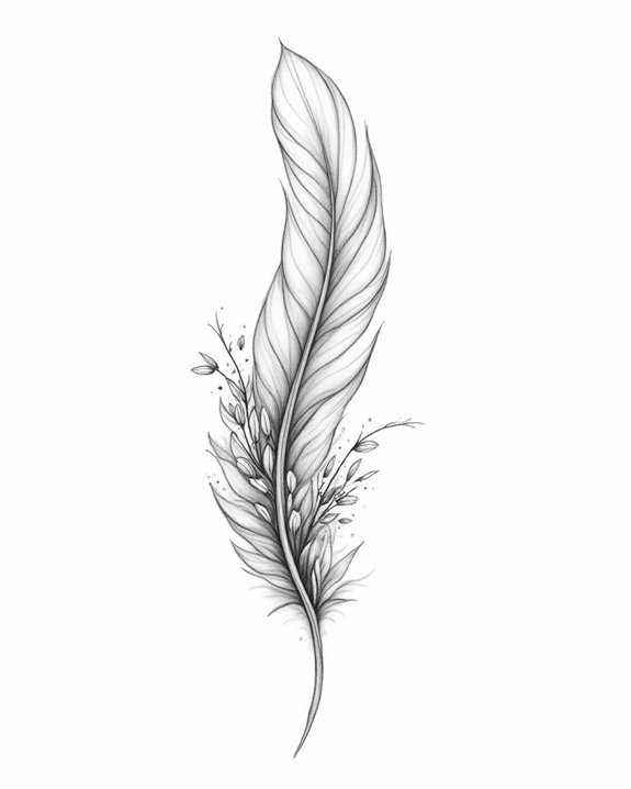 graceful feather tattoo artistry