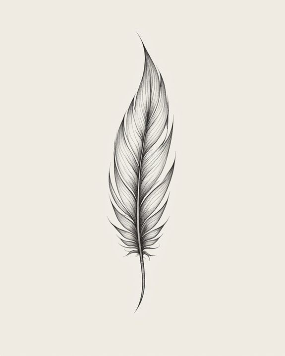 graceful feather tattoo design