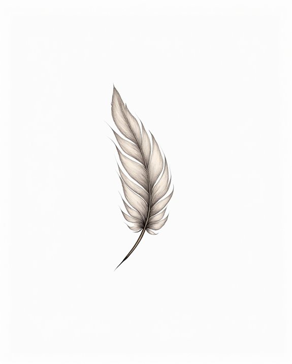 graceful feather tattoo design