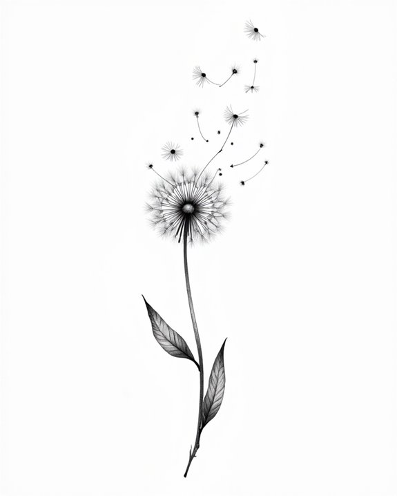 graceful flight of dandelions