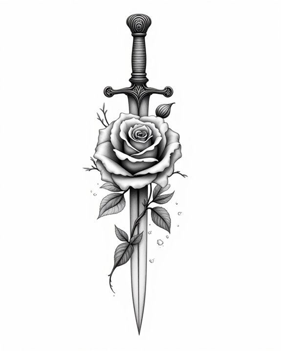 graceful floral edged weapon