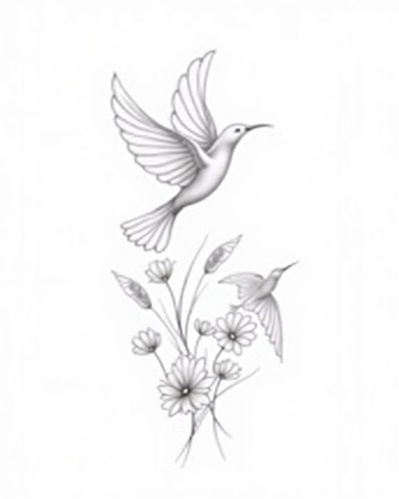 graceful flying bird tattoos