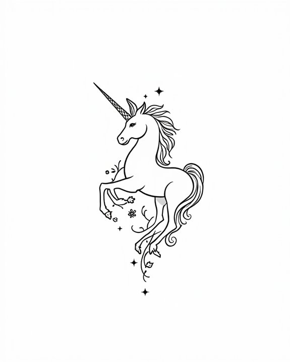 graceful minimalist unicorn silhouette