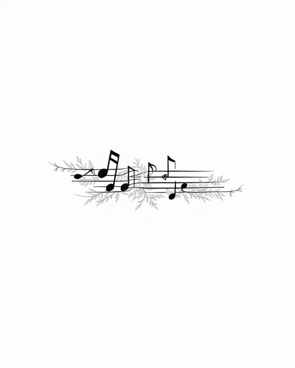 graceful musical notes tattoo