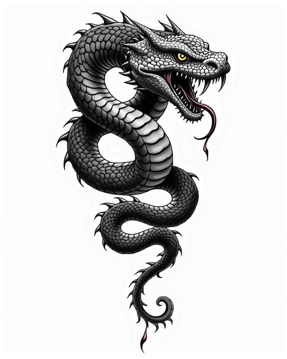 grotesque sharp fanged serpent