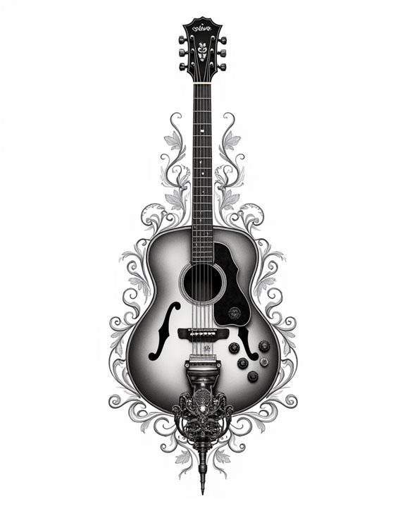 guitar microphone artistic fusion