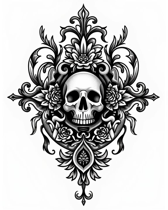 gypsy skull with roses