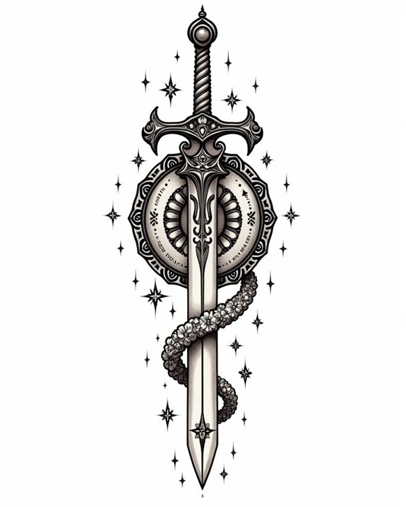 gypsy sword shield tattoo