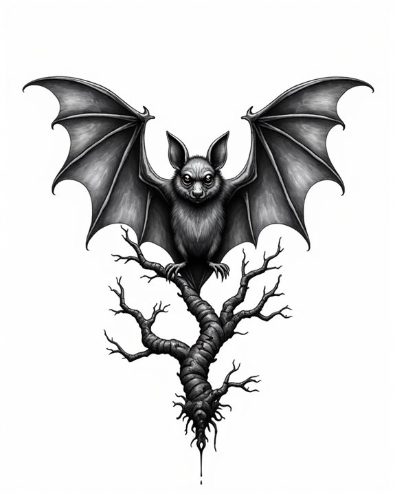 haunted bat in darkness