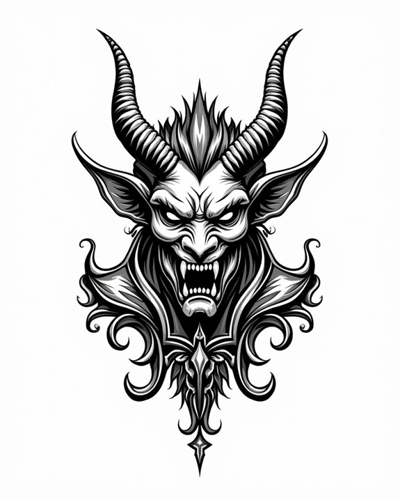 haunting horned demon imagery