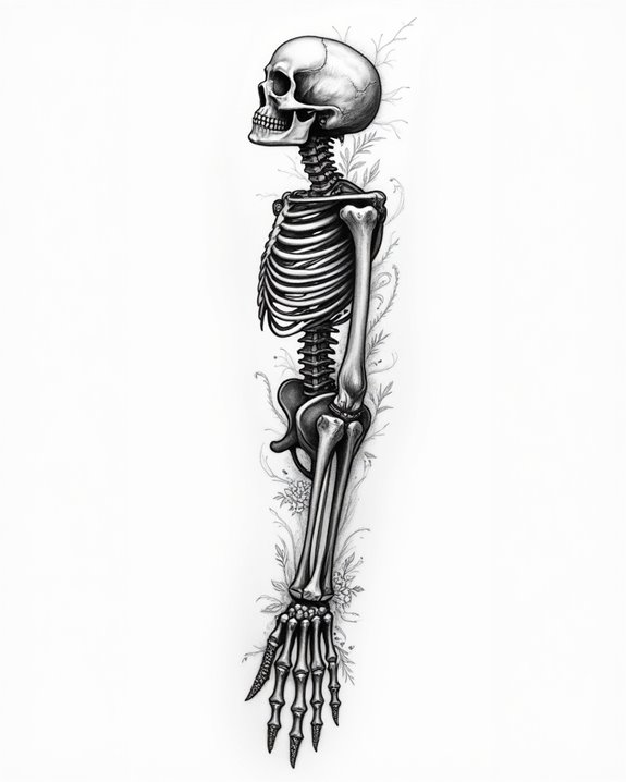 haunting vintage skeleton art