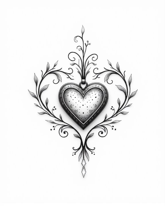 heart locket with inner design