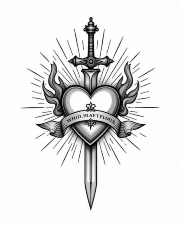 heart pierced by dagger