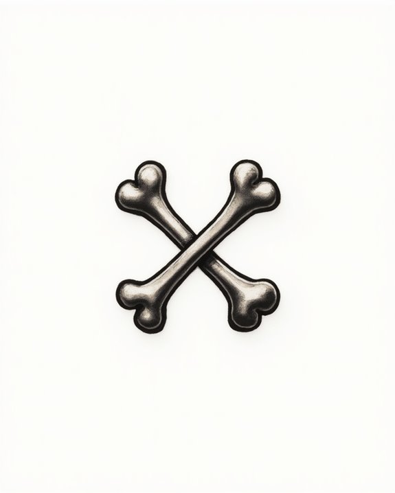 hidden crossed bone ear tattoo