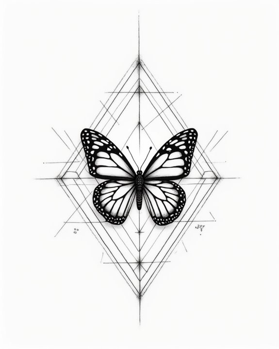 hidden geometric butterfly design