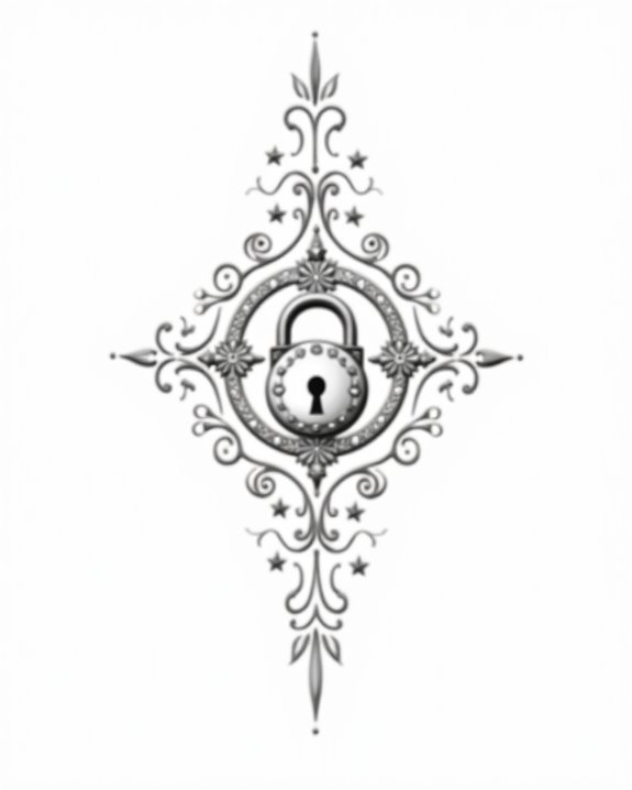 hidden lock symbol behind ear