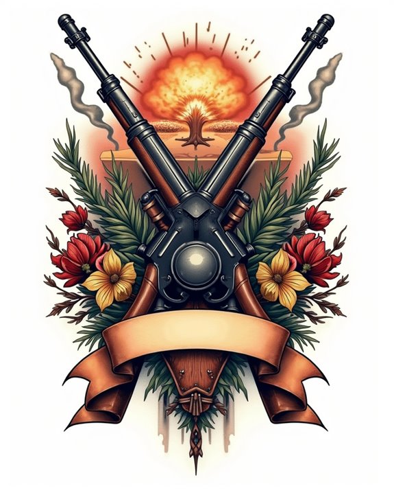 historical weapons collage art