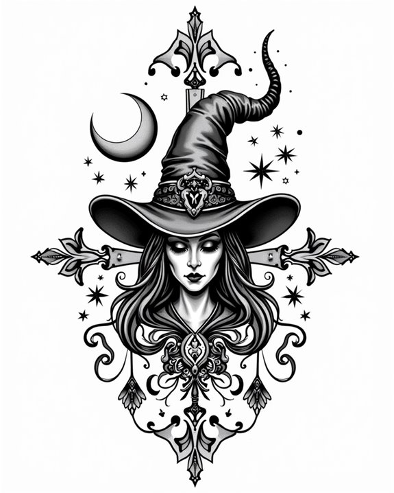 iconic wicked witch tattoo design