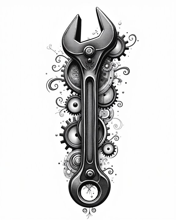 industrial art inspired tattoo design