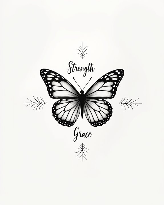 inspiring scripted butterfly tattoo