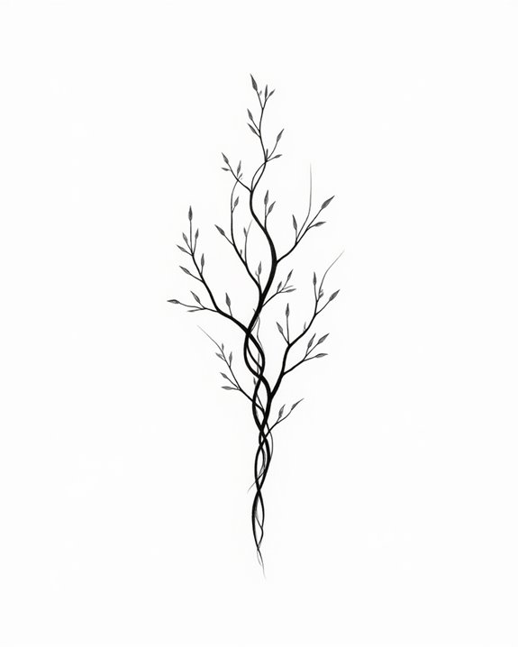 interwoven branches and motifs