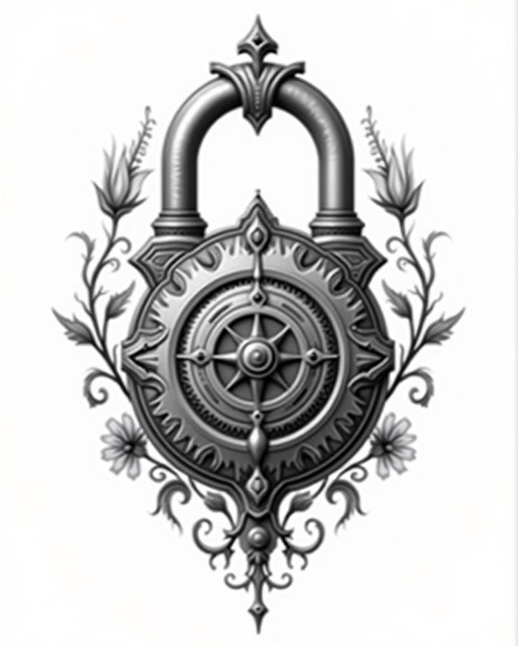 intricate brass gear lock