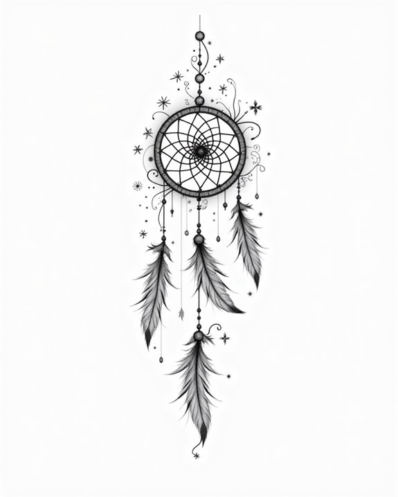 intricate detailed dreamcatcher design