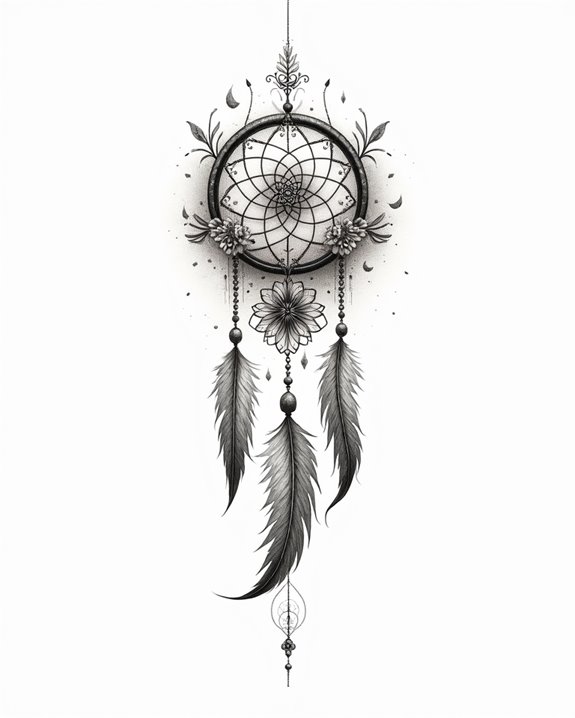 intricate dreamcatcher forearm tattoo